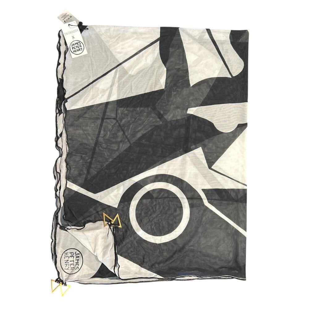 NWT Swiminista x James Peter Henry Beach Cover-Up/Sarong, Black/White, One Size